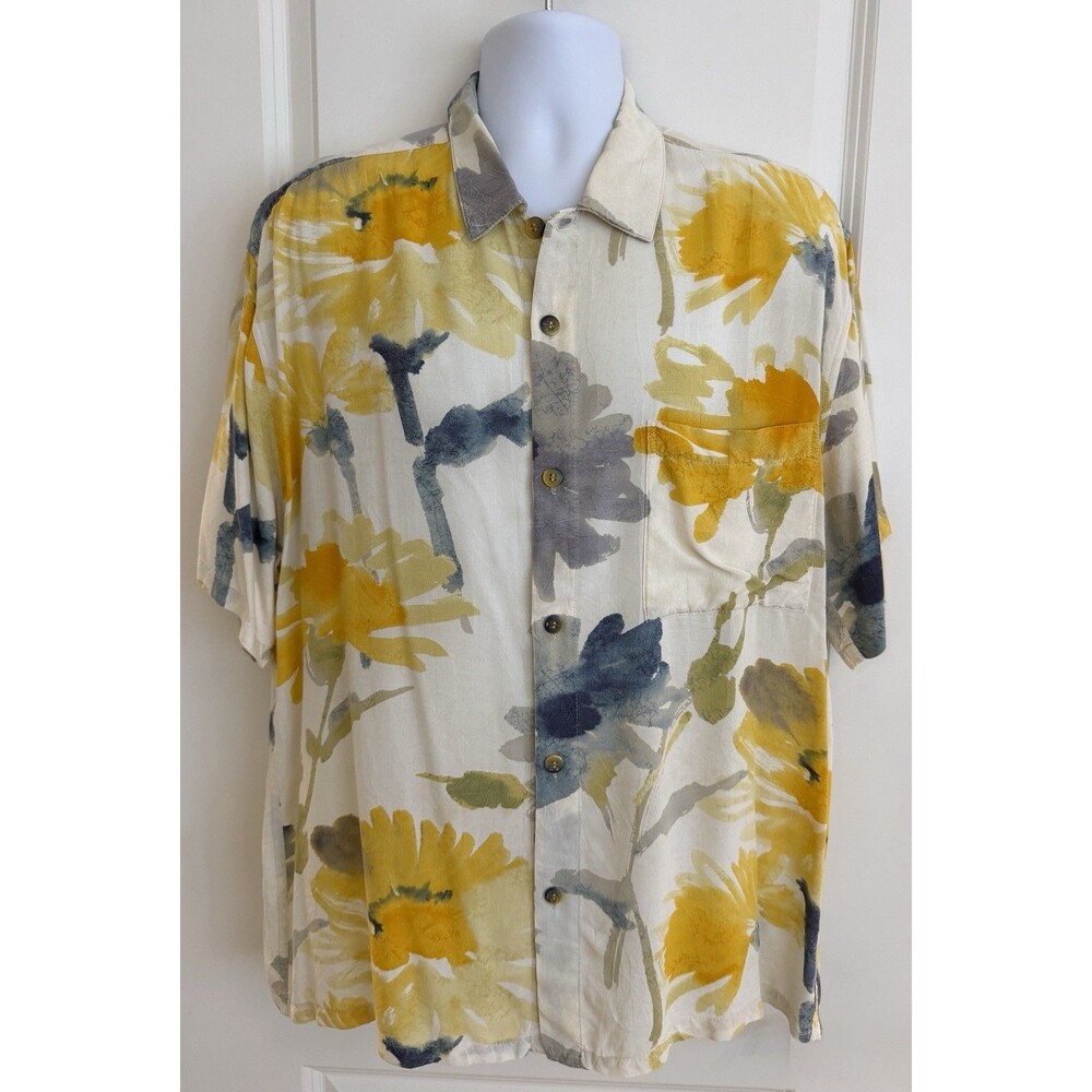 Jams World Vintage Men’s Hawaiian Aloha Shirt, Large, “Peonies”, Great Condition